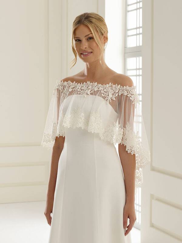Bianco-Evento-bridal-bolero-E244-1 Poncho E244 – Image 1