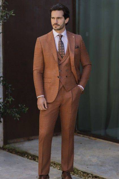 78.26.760A Costume de mariage terracotta 3 pièces Roberto Vicentti — Wind's Mariages Rivery Amiens