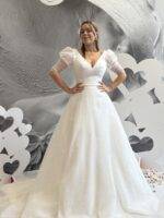Robe longue blanche face