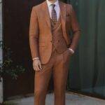 Costume de mariage terracotta 3 pièces Roberto Vicentti — Wind's Mariages Rivery Amiens