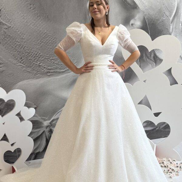Robe longue blanche face